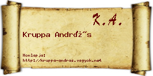 Kruppa András névjegykártya