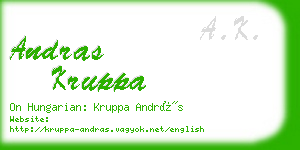 andras kruppa business card